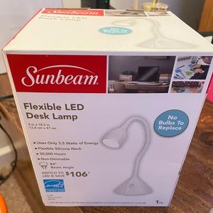 NIB Sunbeam Flexible LED Desk Electric Lamp No bulb  needed energy star